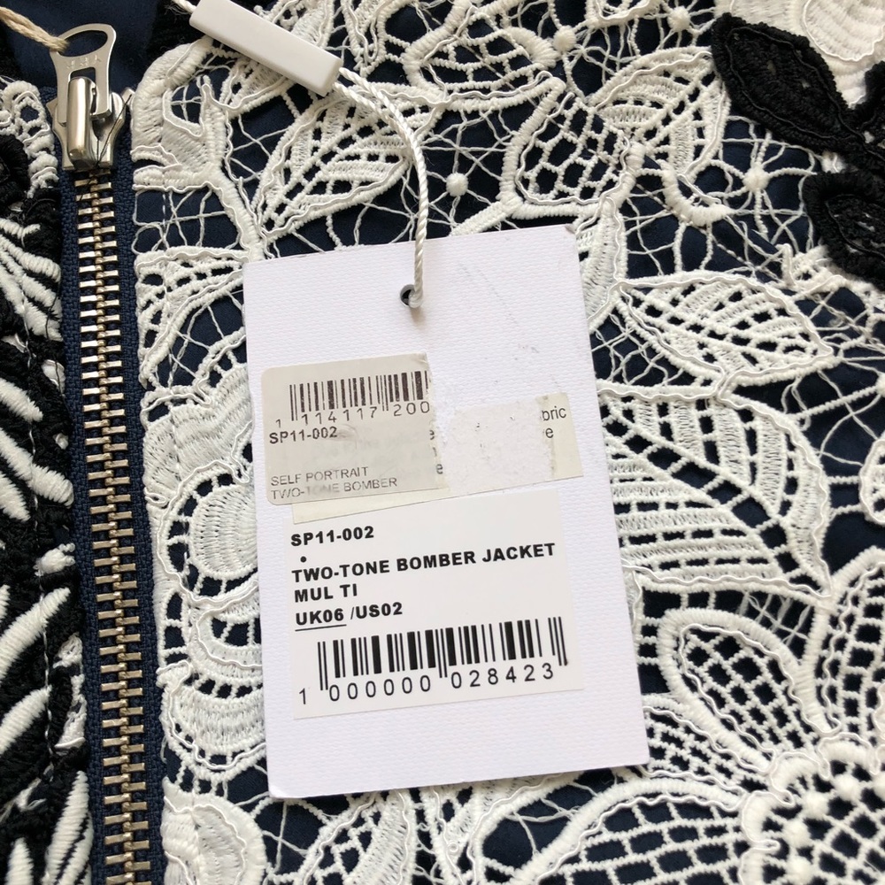 SELF-PORTRAIT Floral Guipure Two-Tone Lace Jacket - Picture 7 of 8